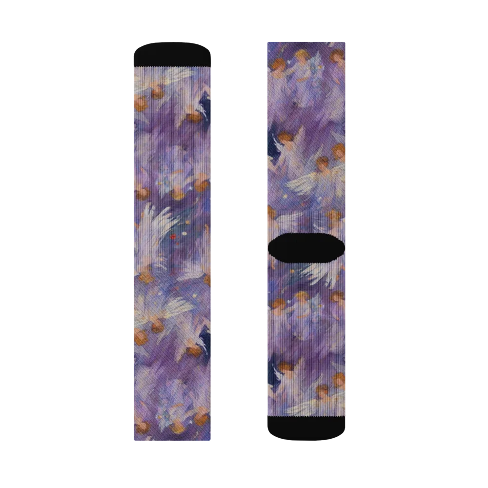 Lilac Angelus on Socks — Left Sock