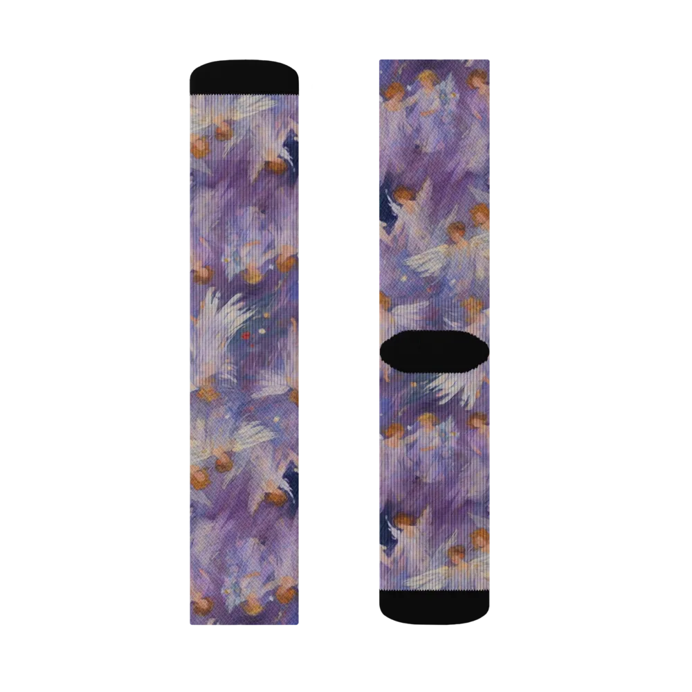 Lilac Angelus on Socks — Right Sock