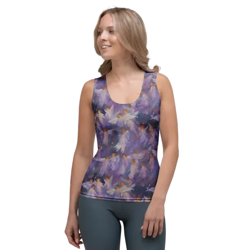 Lilac Angelus on a Women's Tank Top