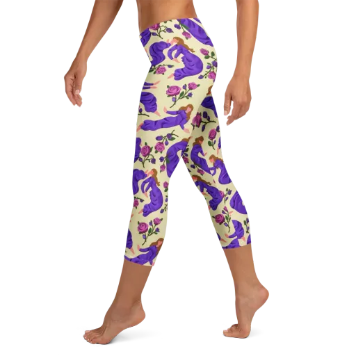 Violet Rose Ballet on a Capri Leggings