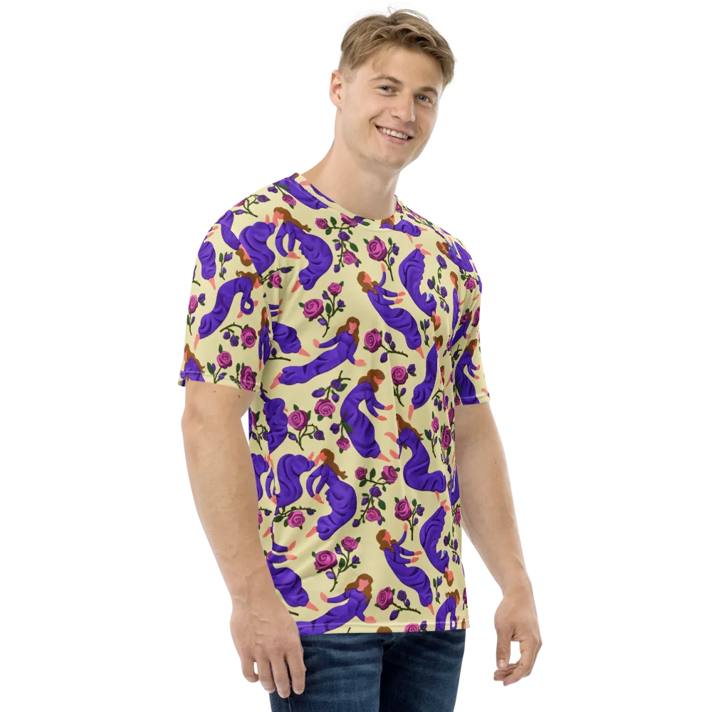 Violet Rose Ballet on Men's Crew Neck T-Shirt — Right
