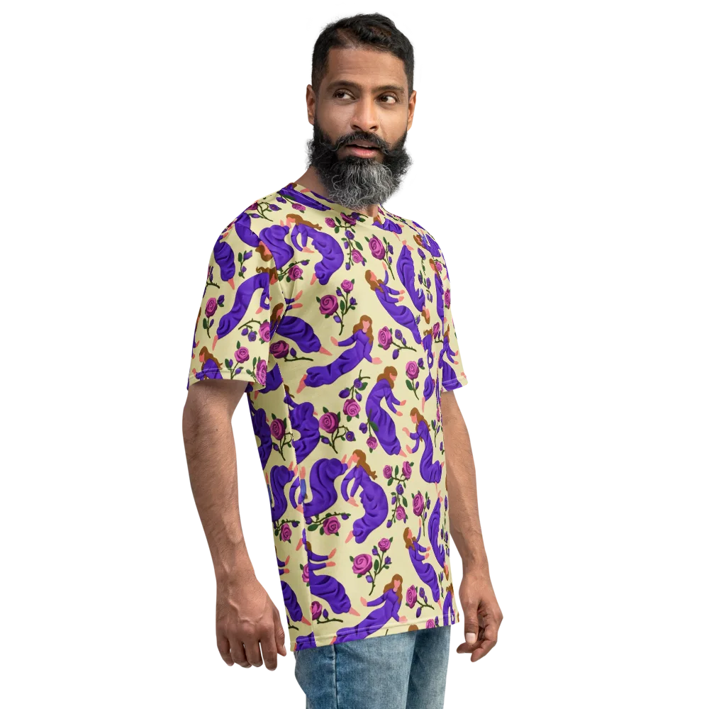 Violet Rose Ballet on Men's Crew Neck T-Shirt — Right