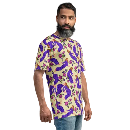 Violet Rose Ballet on a Men's Crew Neck T-Shirt