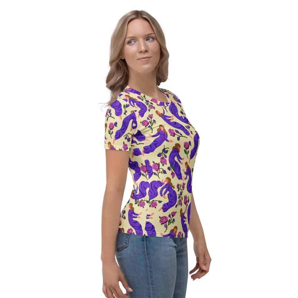Violet Rose Ballet on Women's Crew Neck T-Shirt — Right