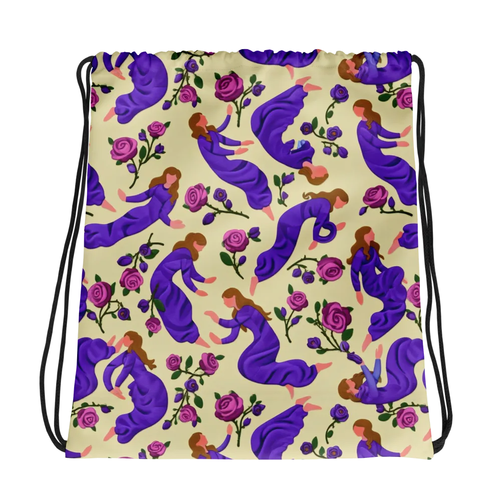 Violet Rose Ballet on Drawstring Bag — Photo