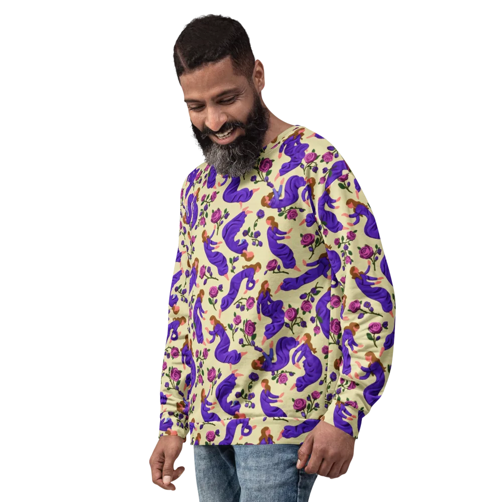 Violet Rose Ballet on Sweatshirt — Left Front