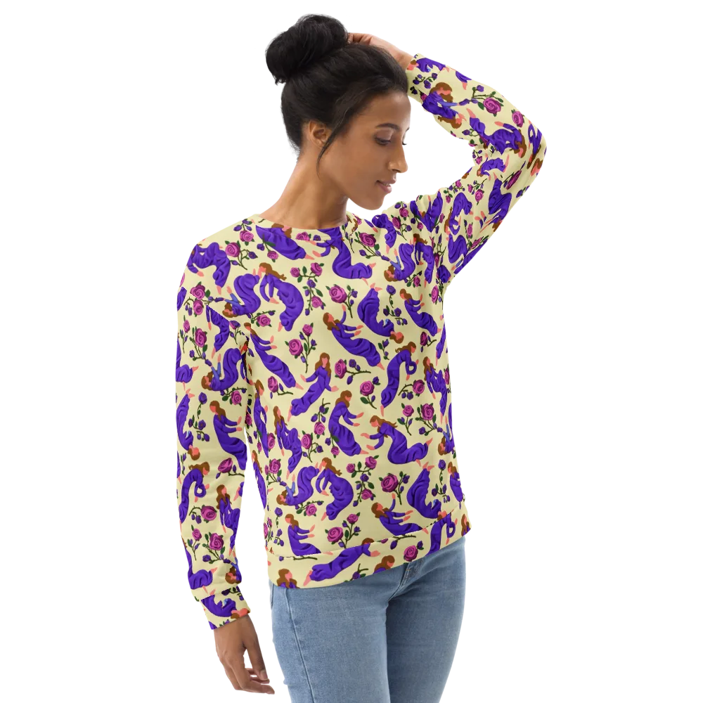 Violet Rose Ballet on Sweatshirt — Right Front