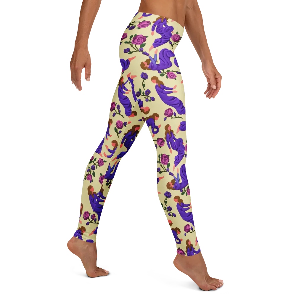Violet Rose Ballet on Leggings — Right