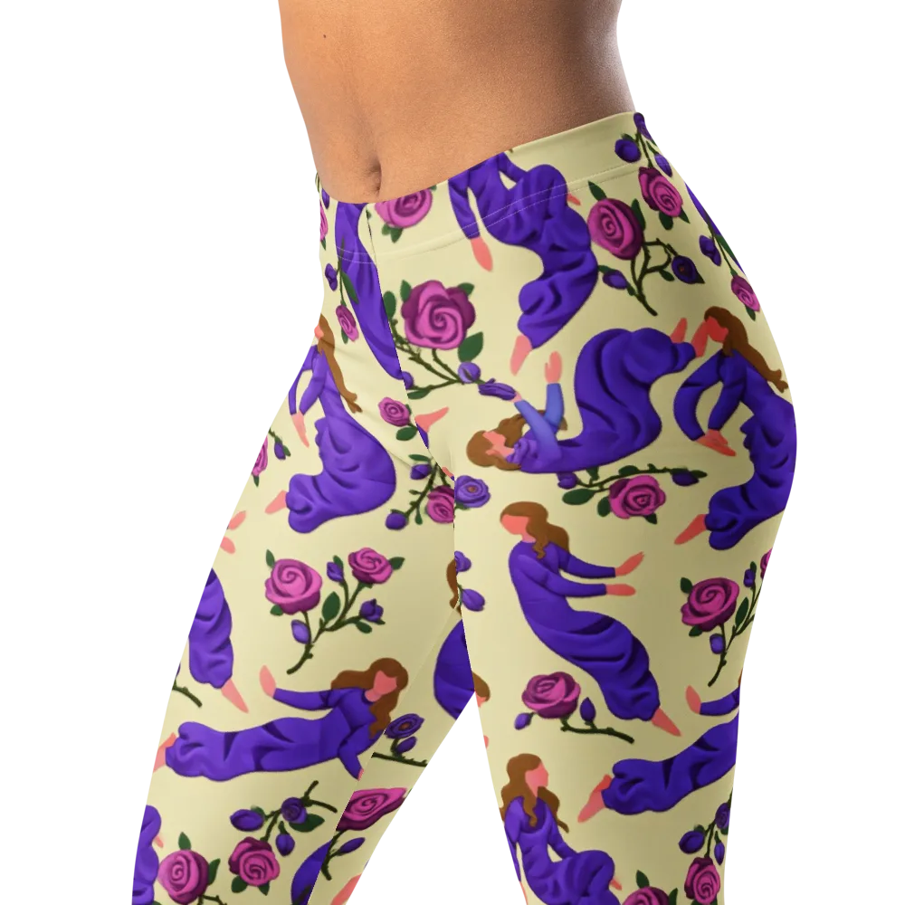 Violet Rose Ballet on Leggings — Left Front
