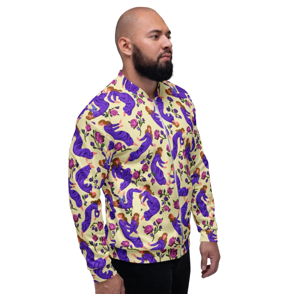 Violet Rose Ballet on Bomber Jacket — Right