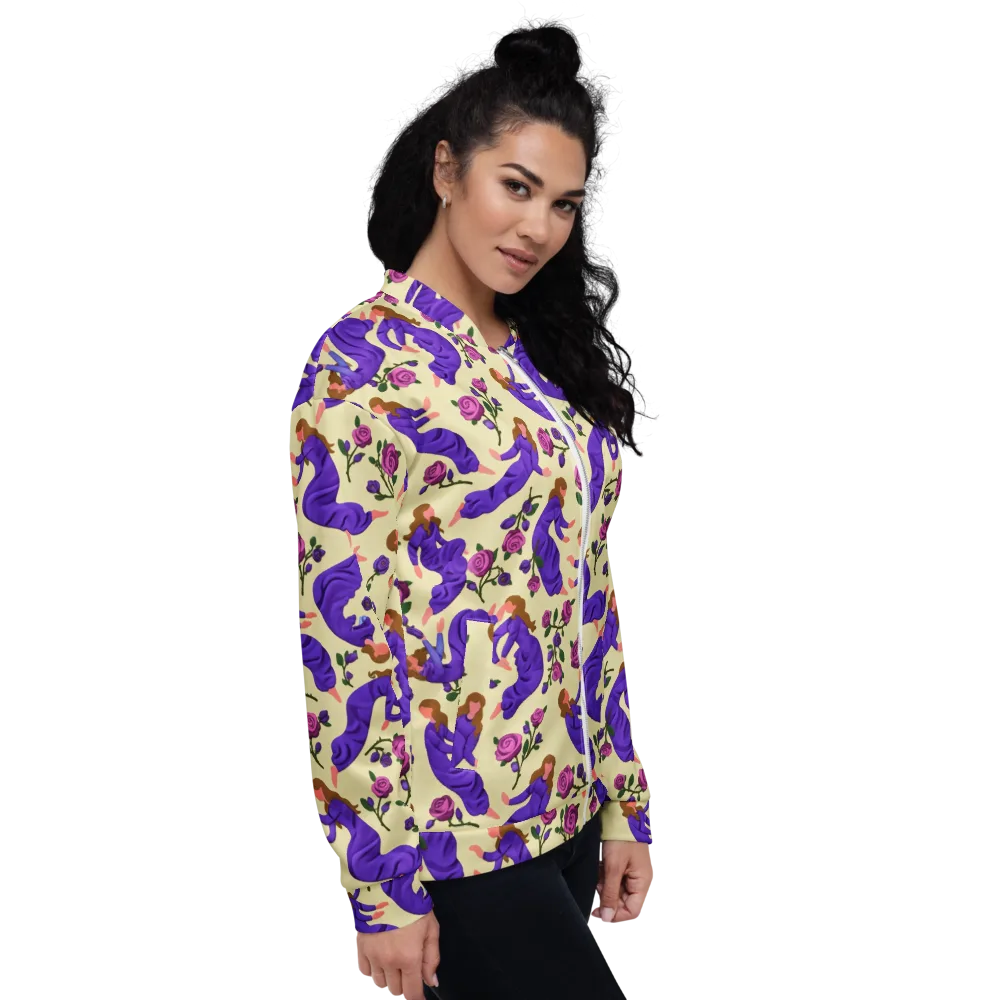 Violet Rose Ballet on Bomber Jacket — Right