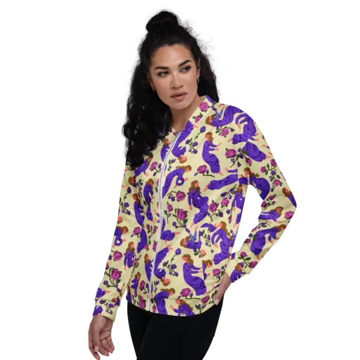 Violet Rose Ballet on a Bomber Jacket