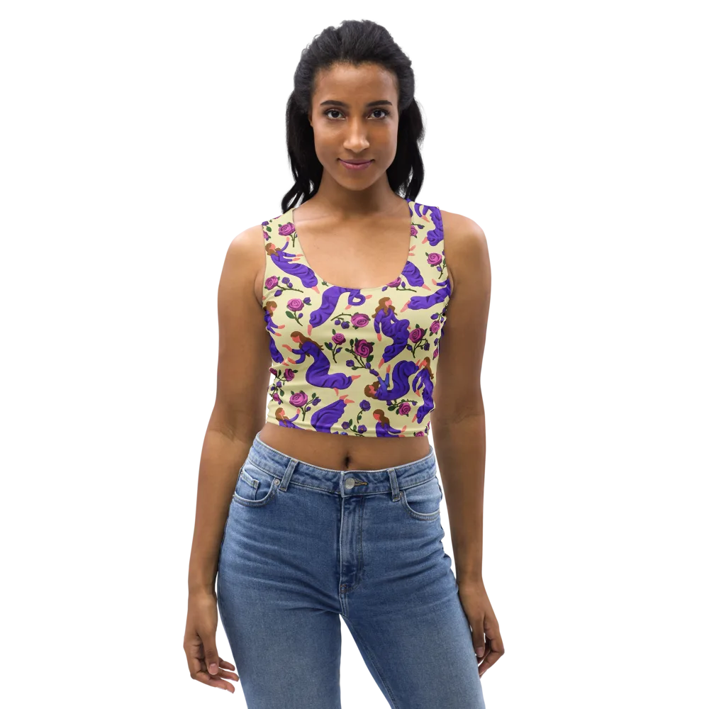 Violet Rose Ballet on Crop Top — Front