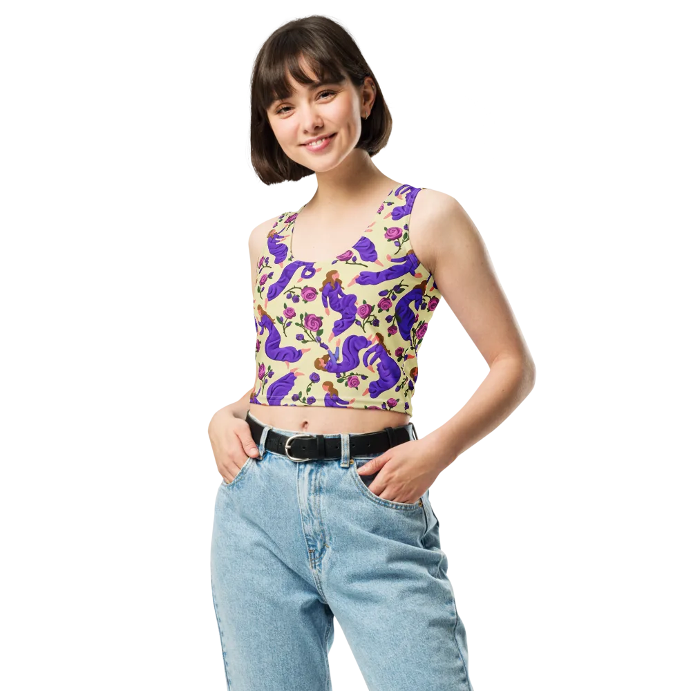 Violet Rose Ballet on Crop Top — Front