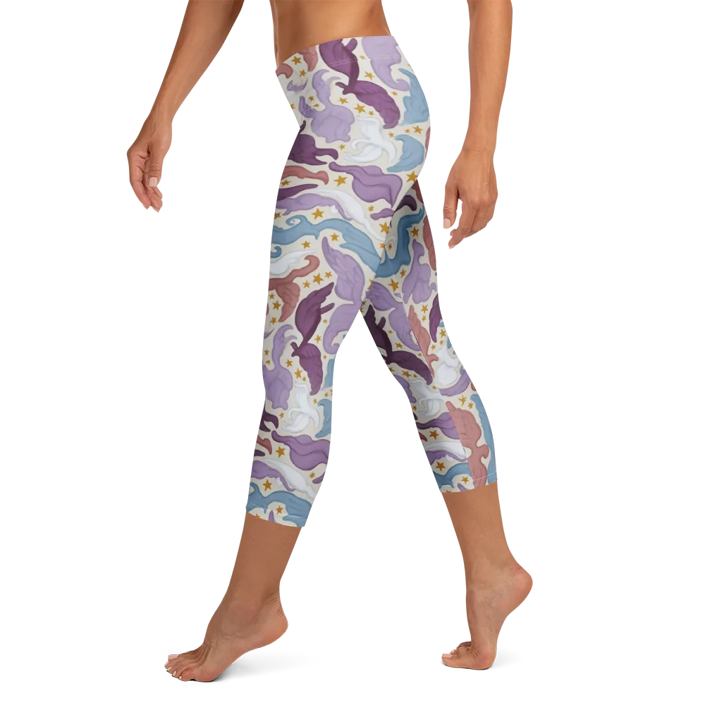 Starling Parade on Capri Leggings — Left