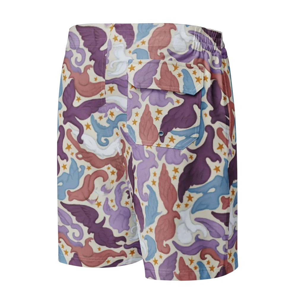 Starling Parade on Men's Board Shorts — Back