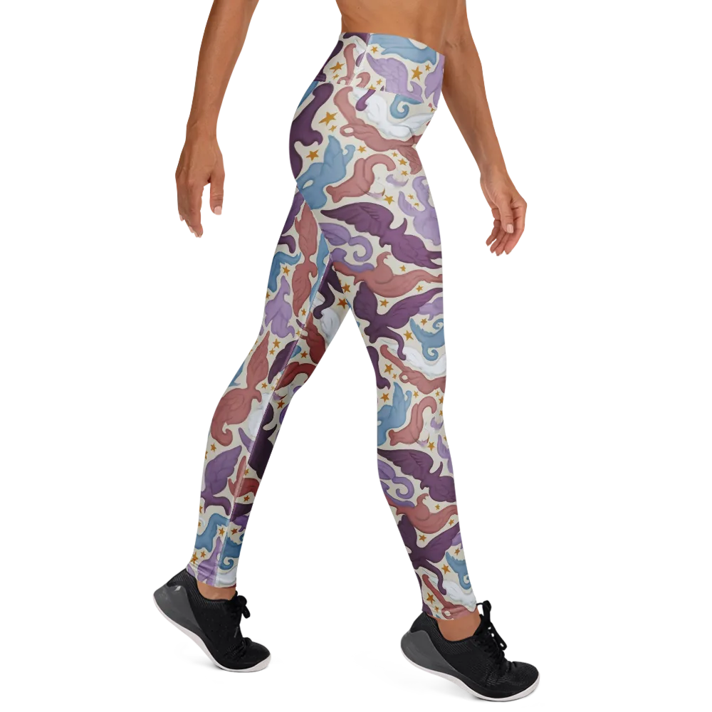 Starling Parade on Yoga Leggings — Right