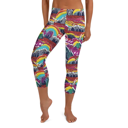 Chromatic Waveform on a Capri Leggings