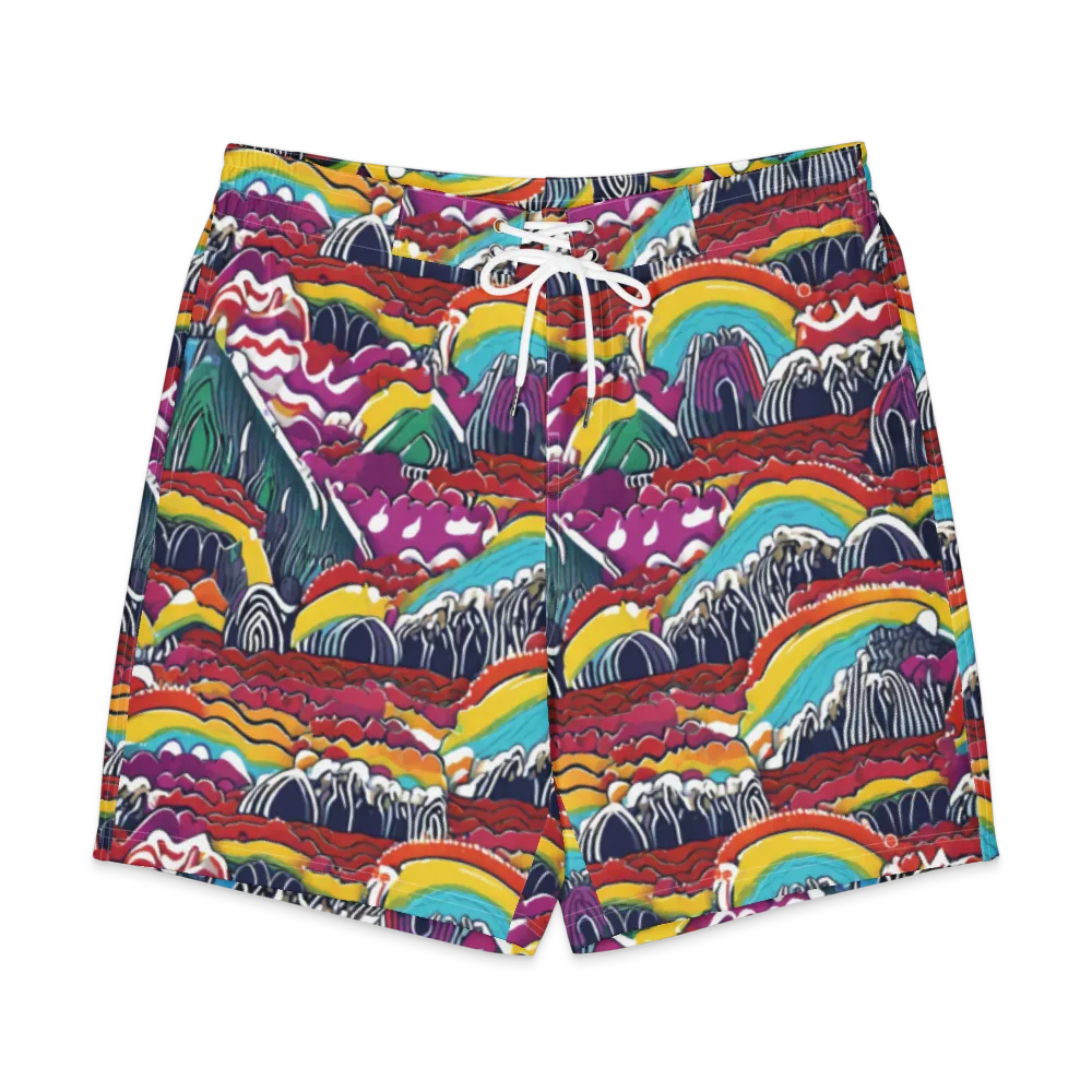 Chromatic Waveform on Men's Board Shorts — Front