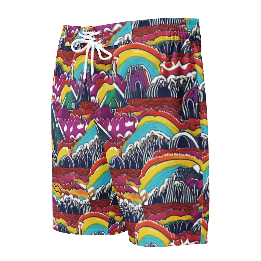 Chromatic Waveform on Men's Board Shorts — Front