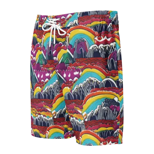 Chromatic Waveform on a Men's Board Shorts