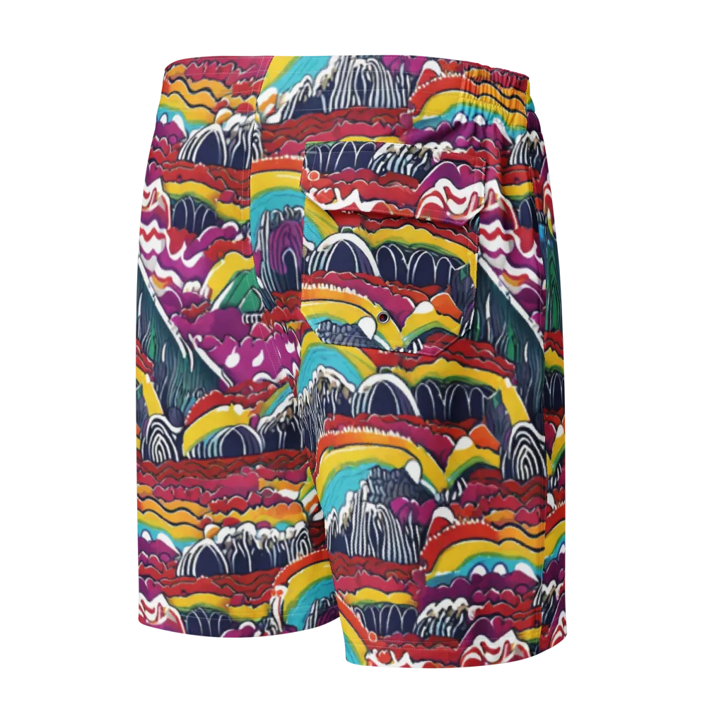 Chromatic Waveform on Men's Board Shorts — Back