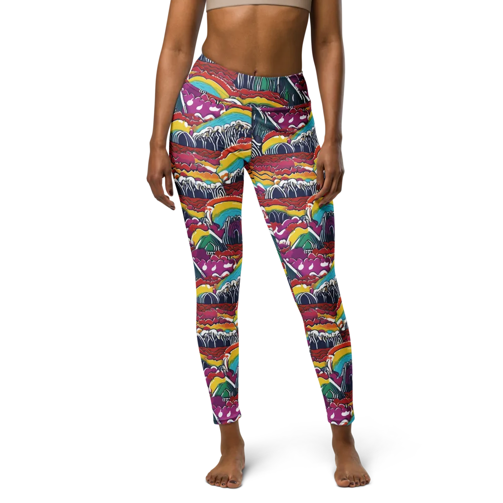 Chromatic Waveform on Yoga Leggings — Front