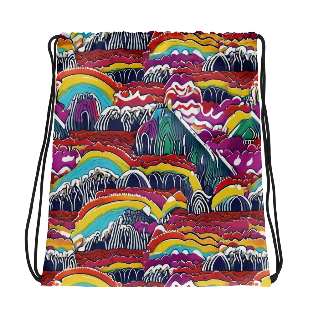 Chromatic Waveform on Drawstring Bag — Photo
