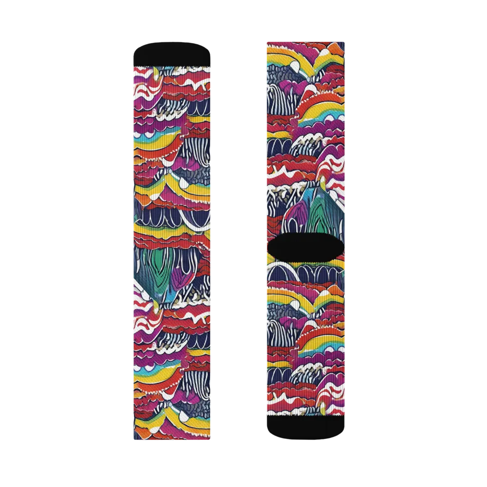 Chromatic Waveform on Socks — Right Sock
