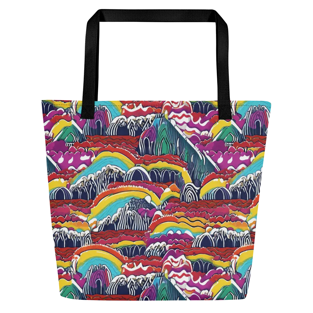 Chromatic Waveform on Large Tote Bag W/ Pocket — Front