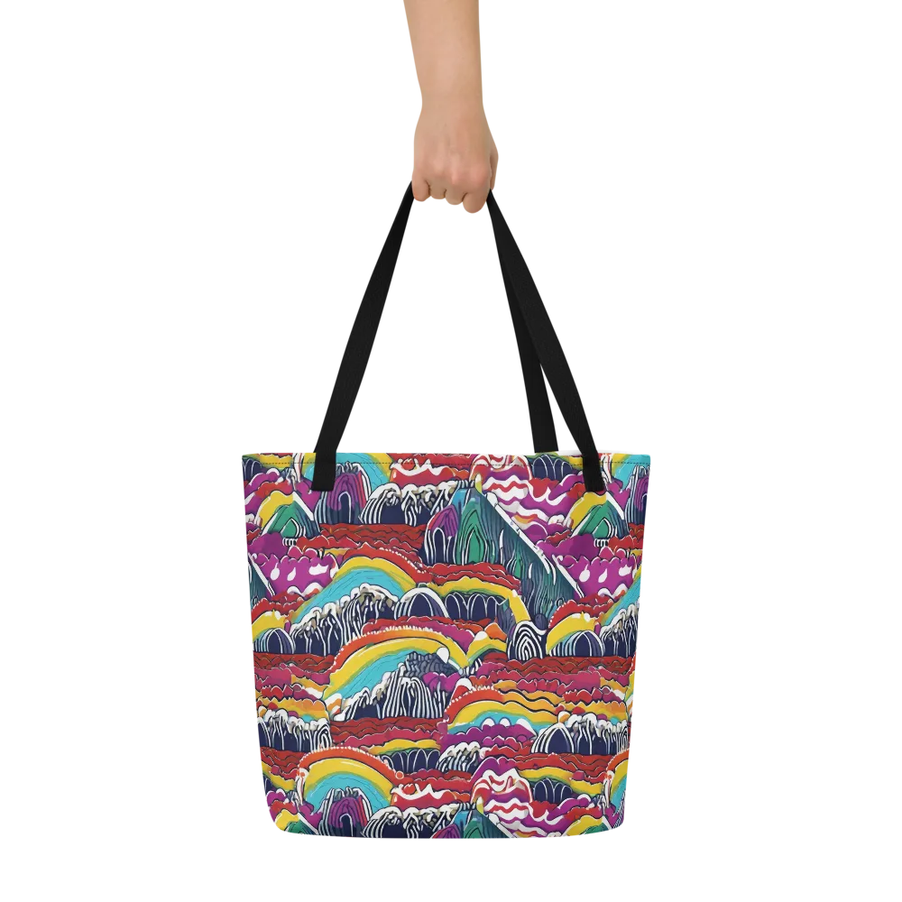 Chromatic Waveform on Large Tote Bag W/ Pocket — Front