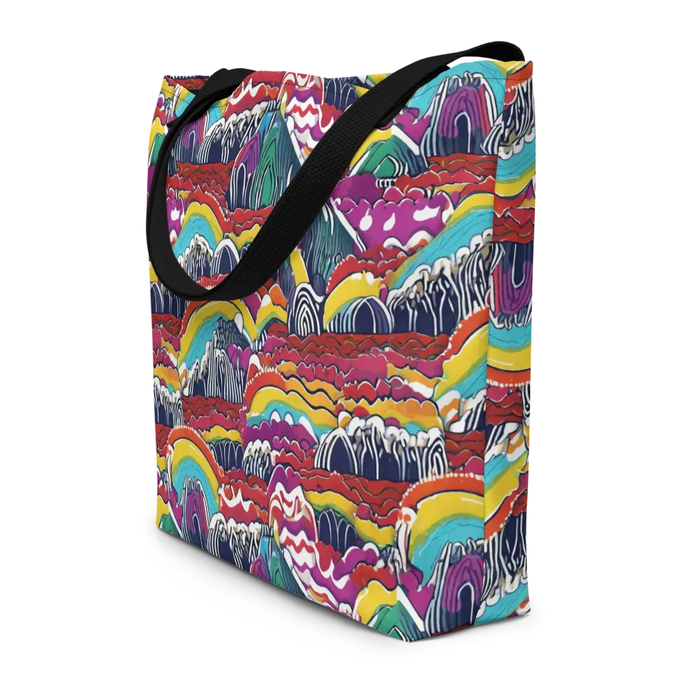 Chromatic Waveform on Large Tote Bag W/ Pocket — Front
