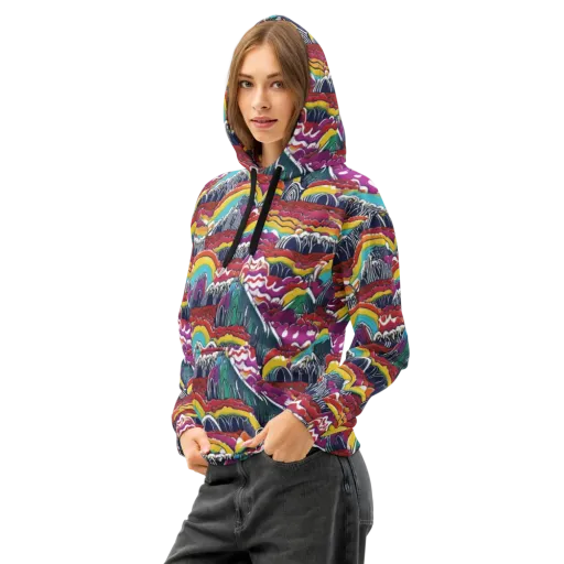Chromatic Waveform on a Cotton Hoodie