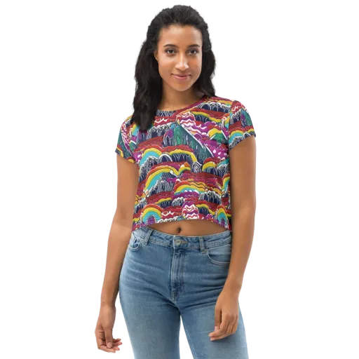 Chromatic Waveform on a Crop Tee