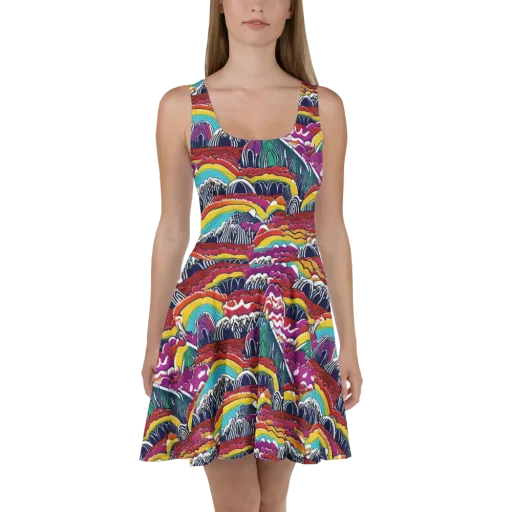 Chromatic Waveform on a Skater Dress