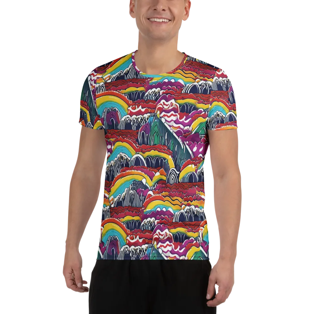 Chromatic Waveform on Men's Athletic T-Shirt — Front