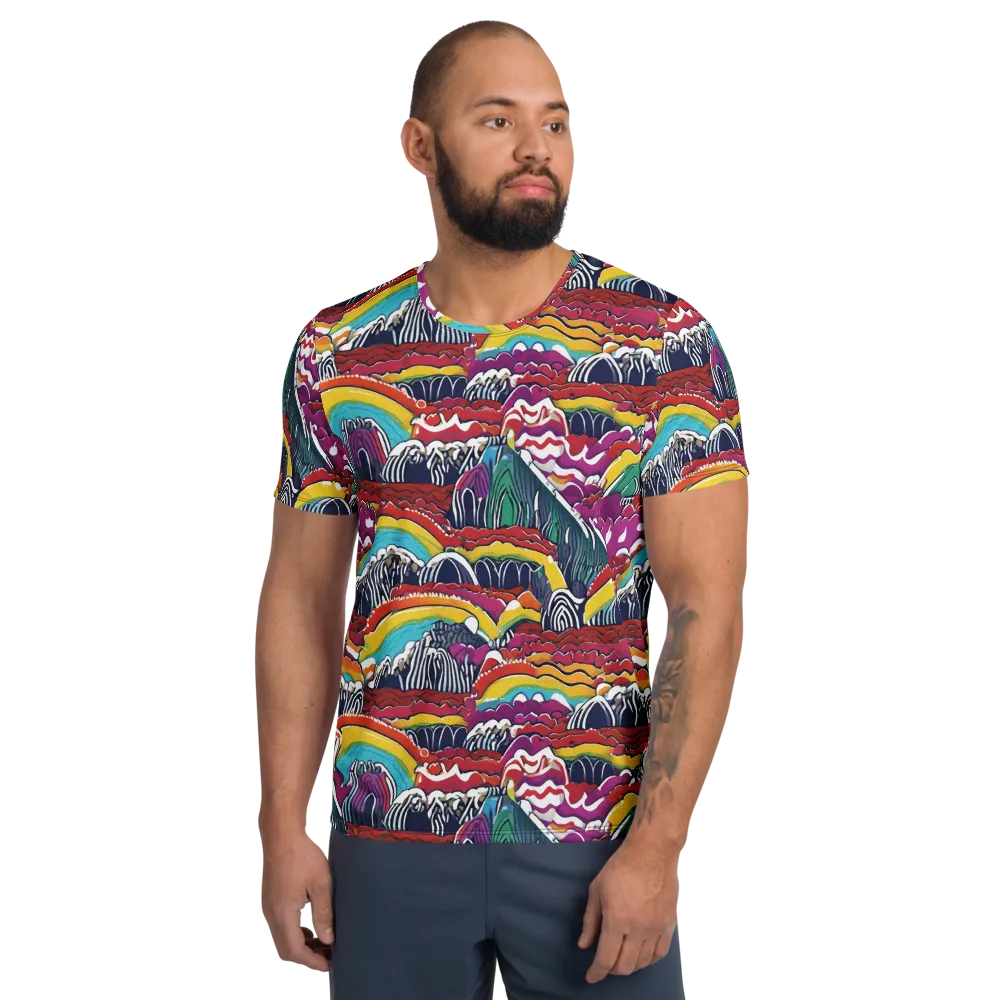 Chromatic Waveform on Men's Athletic T-Shirt — Front