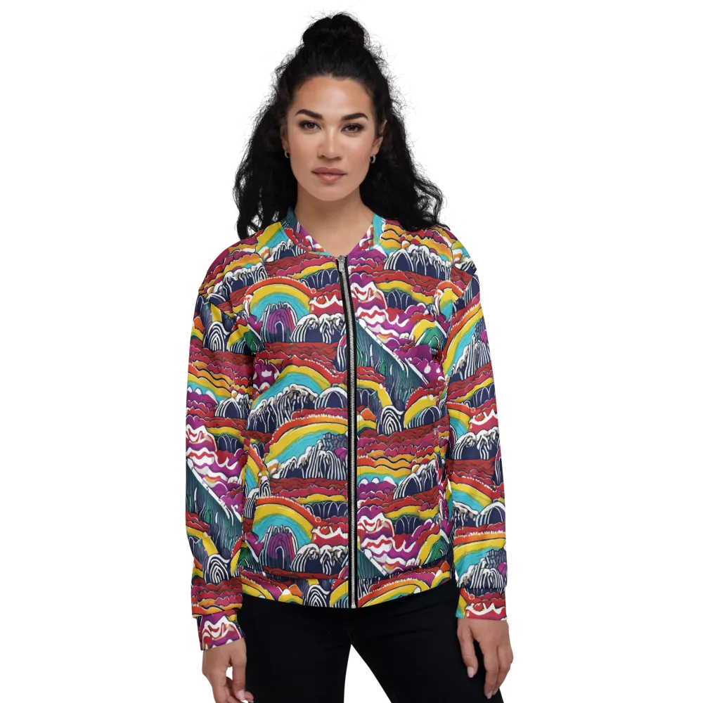 Chromatic Waveform on Bomber Jacket — Front