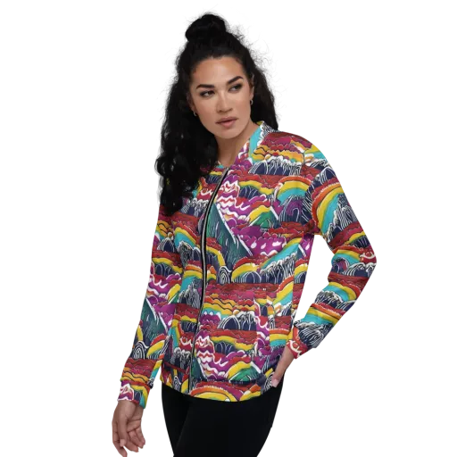 Chromatic Waveform on a Bomber Jacket