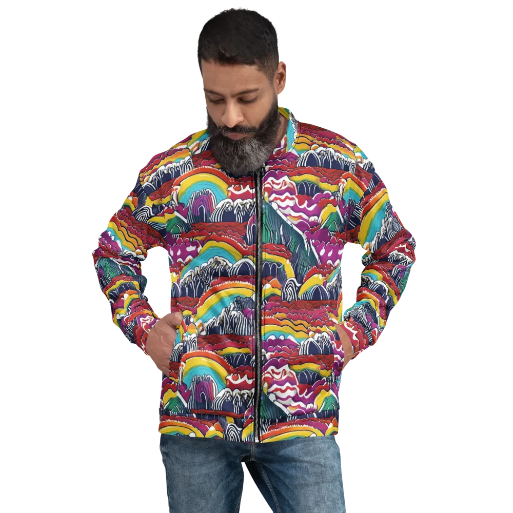 Chromatic Waveform on Bomber Jacket — Front