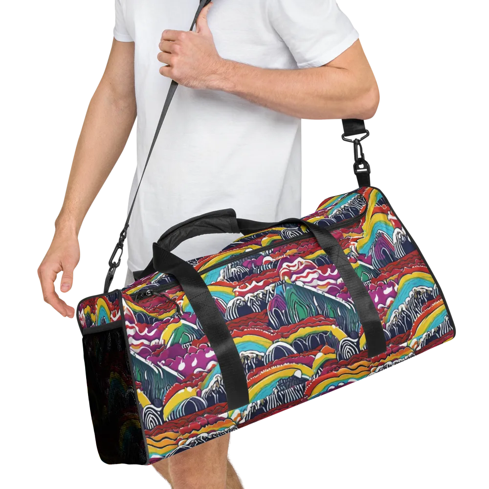 Chromatic Waveform on Duffle Bag — Right Front