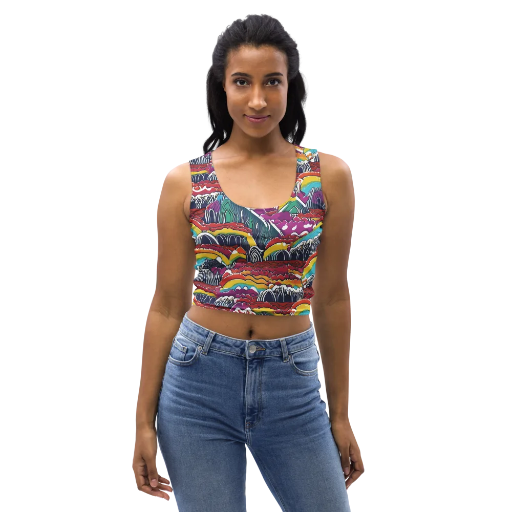 Chromatic Waveform on Crop Top — Front