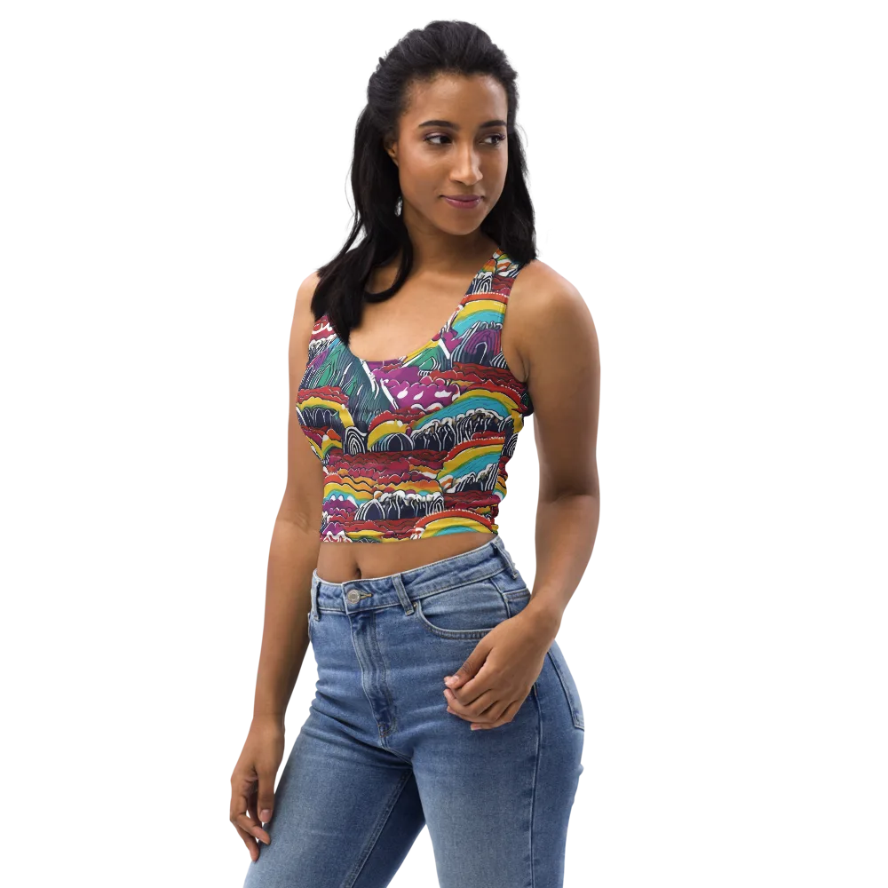 Chromatic Waveform on Crop Top — Left Front