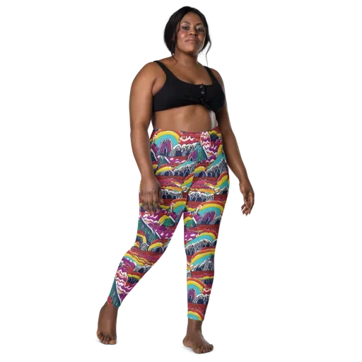 Chromatic Waveform on a Leggings with Pockets