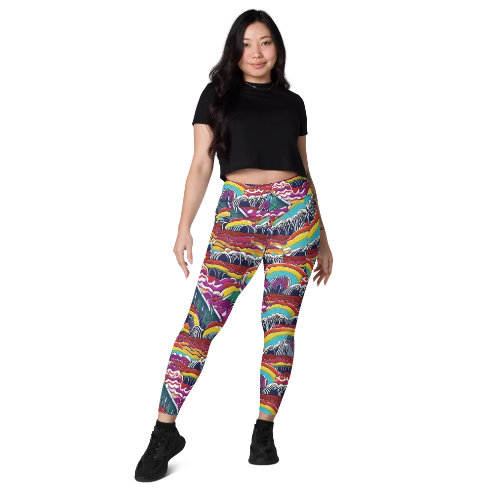 Chromatic Waveform on Leggings with Pockets — Front