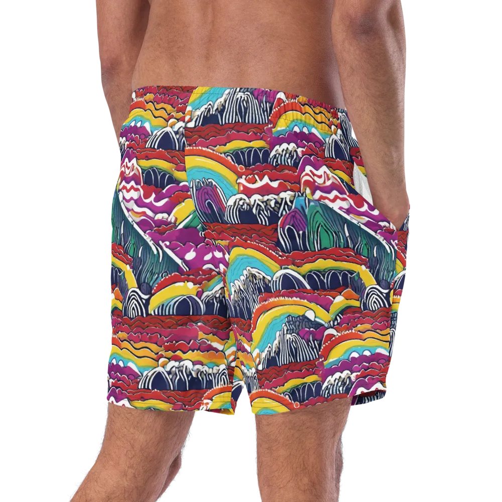 Chromatic Waveform on Swim Trunks — Right Back