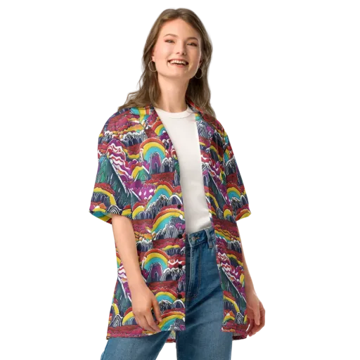Chromatic Waveform on a Button Shirt