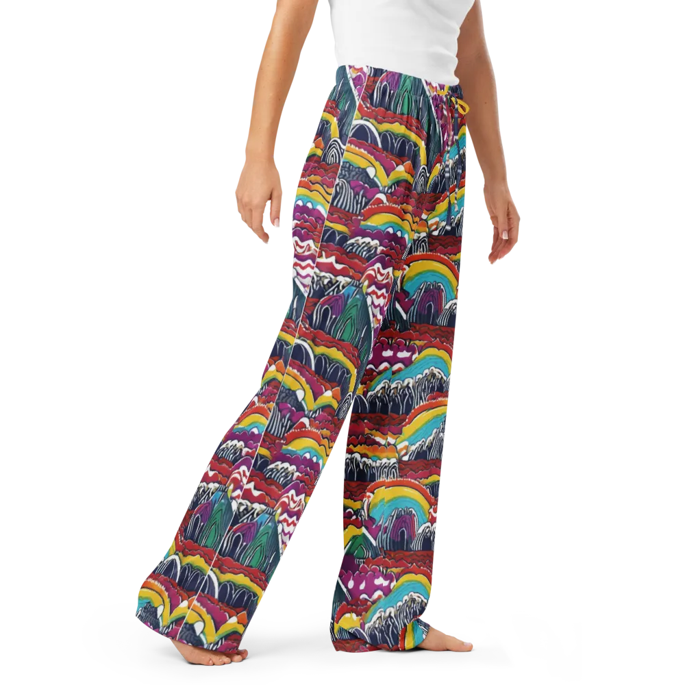 Chromatic Waveform on Women's Pajama Pants — Right Front
