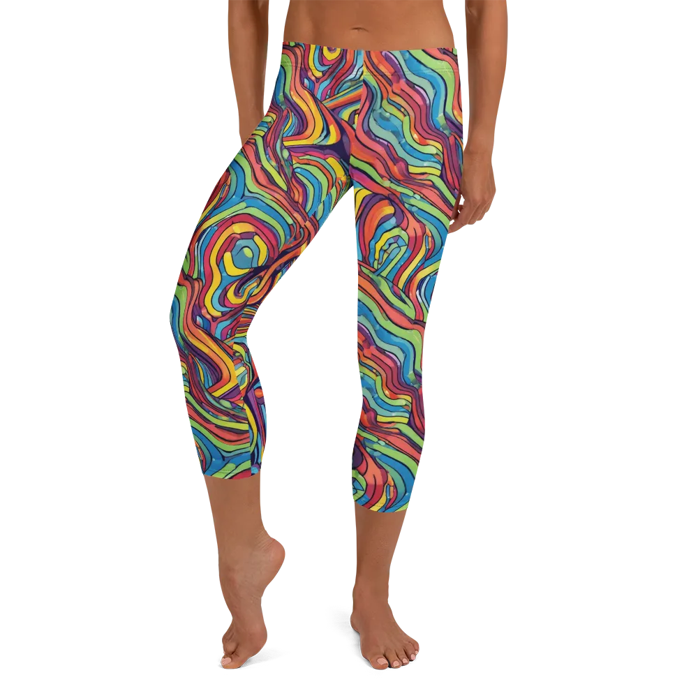 Chromatic Topography on Capri Leggings — Front