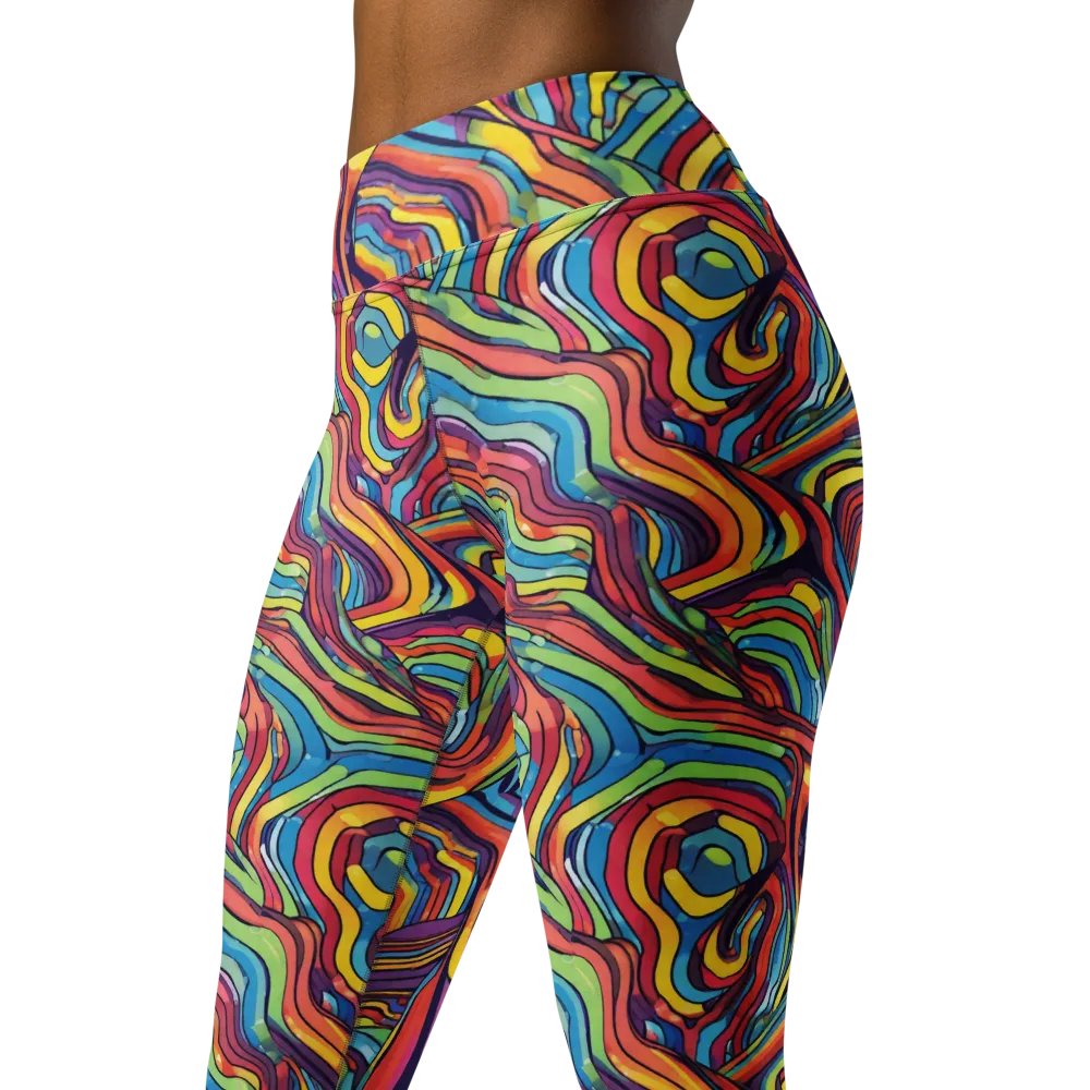 Chromatic Topography on Yoga Leggings — Left Front